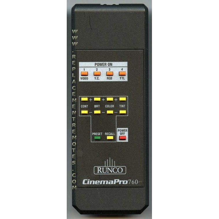 Runco CINEMAPRO760 Consumer Electronics Remote Control