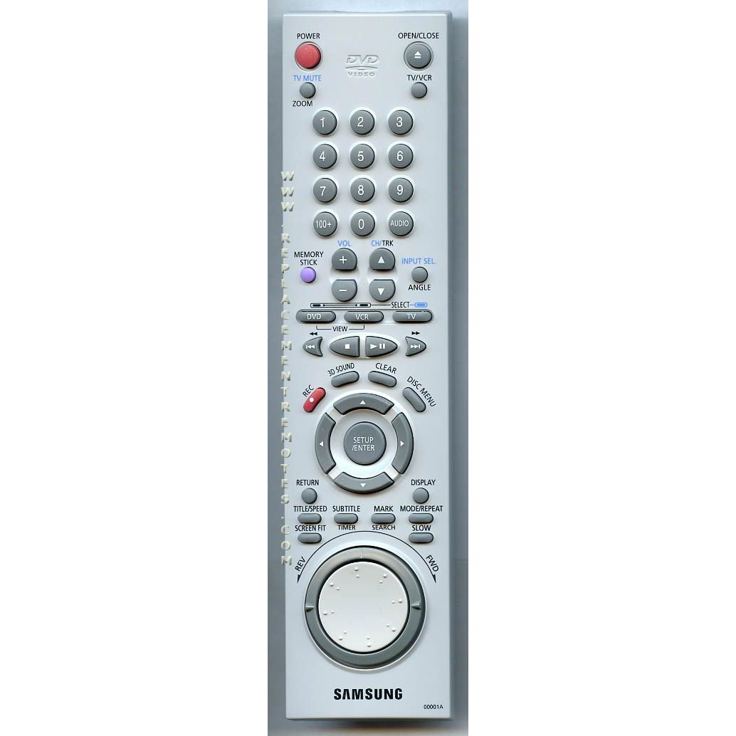 Samsung 00001A DVD/VCR Remote Control