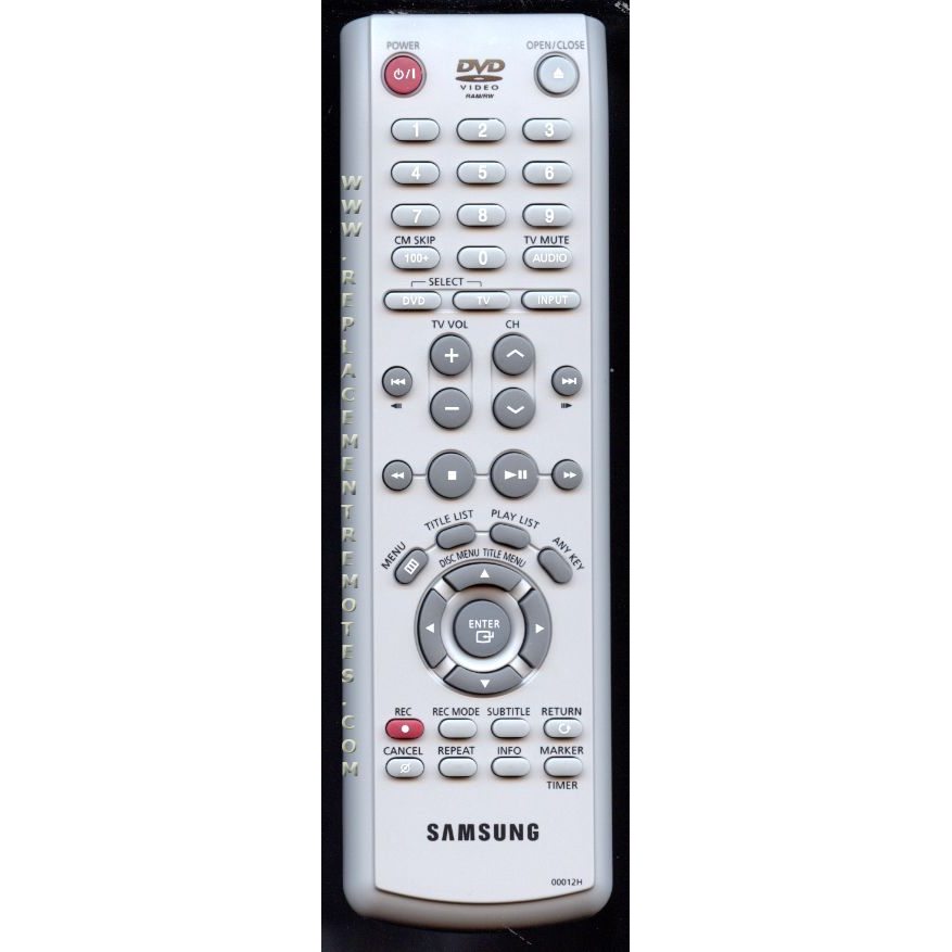 Samsung 00012H DVD Remote Control