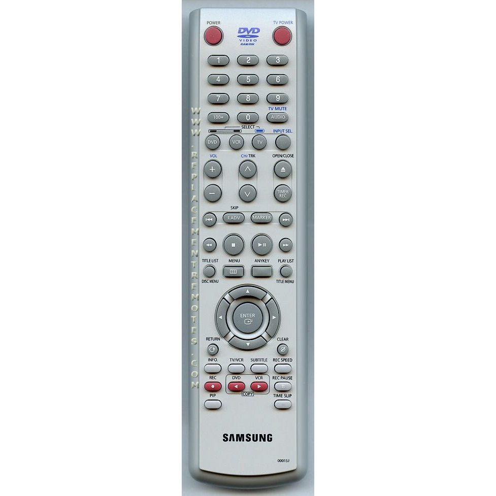 Samsung 00015J DVD/VCR Remote Control