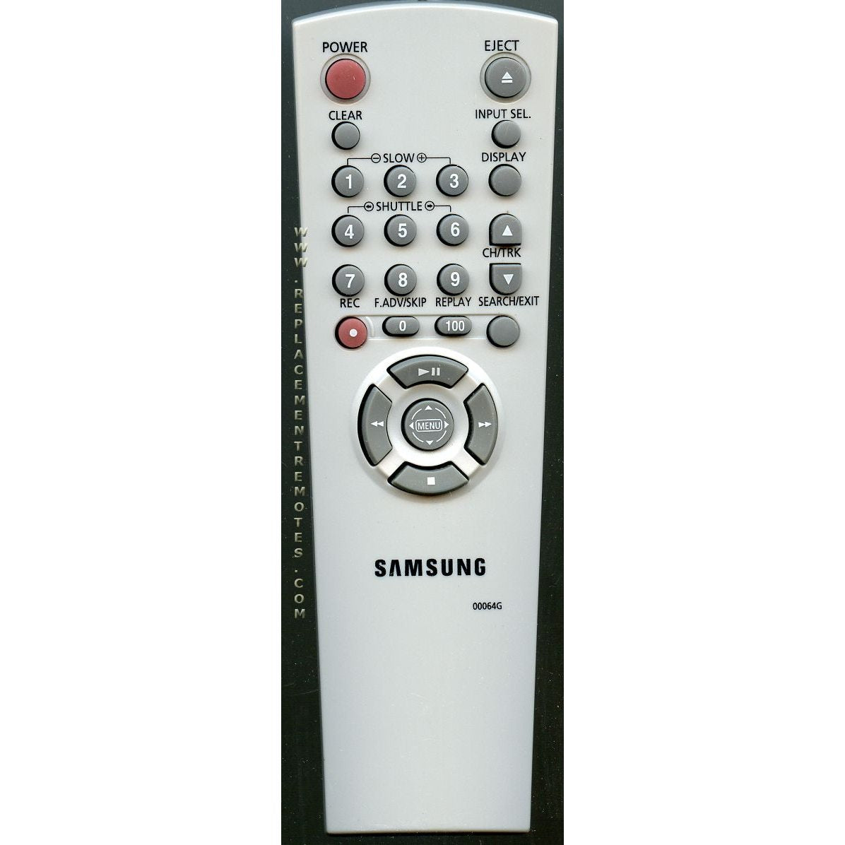 Samsung 00064G VCR Remote Control