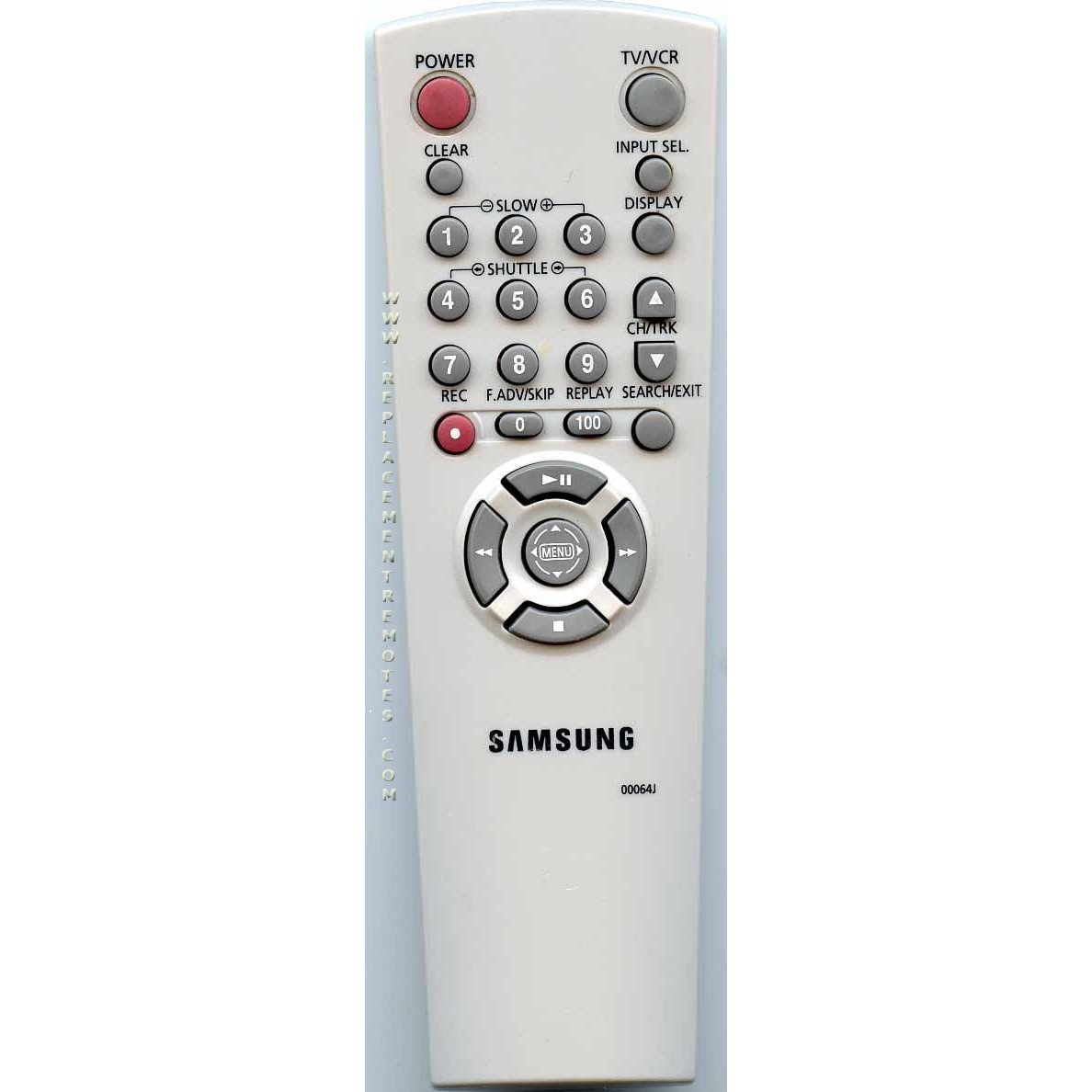 Samsung 00064J VCR Remote Control