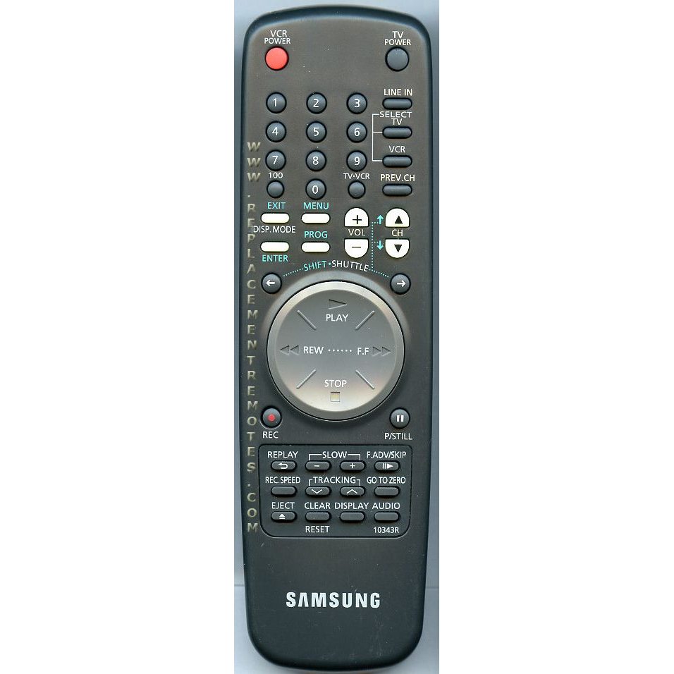 Samsung 10343R VCR Remote Control