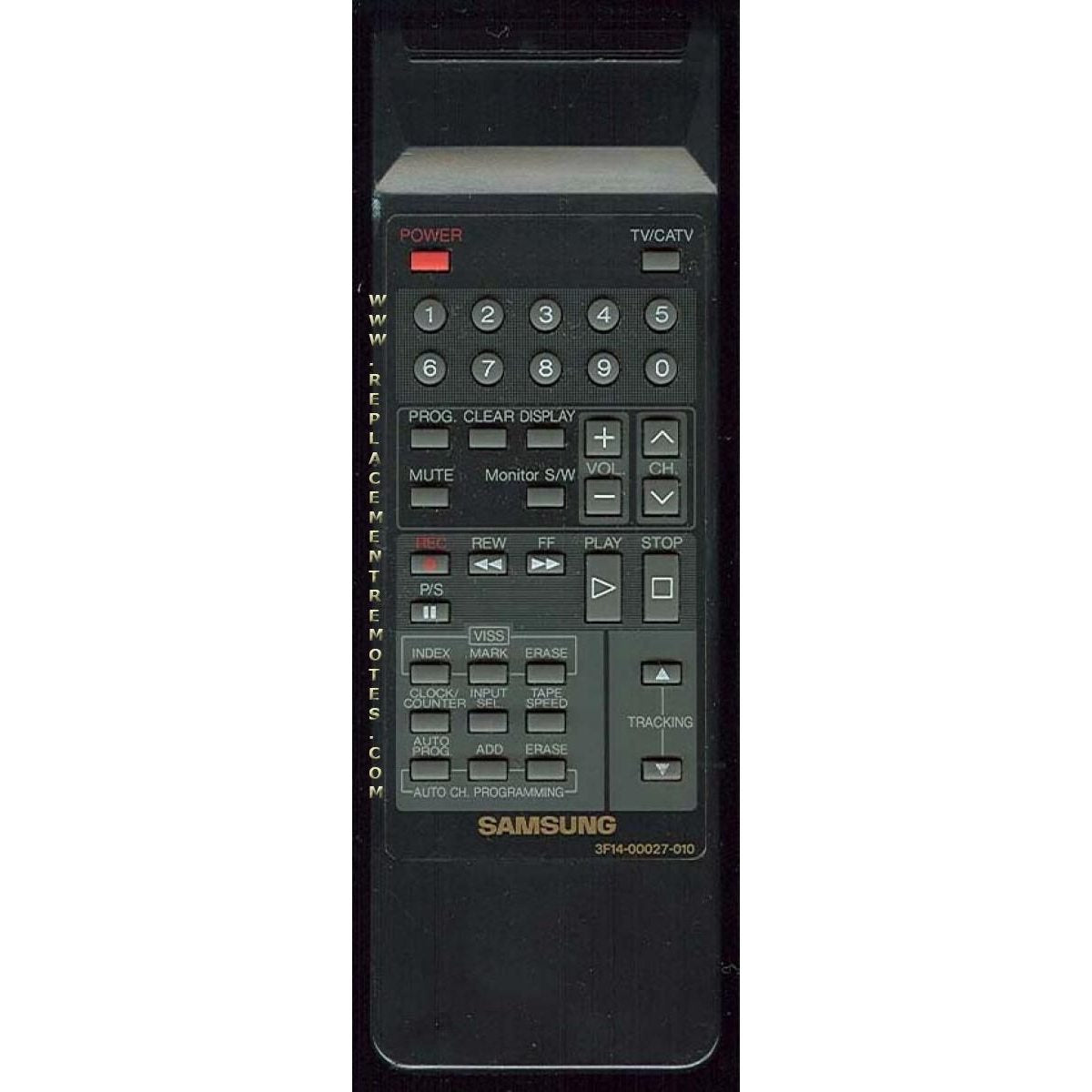 Samsung 3F1400027010 TV/VCR Remote Control