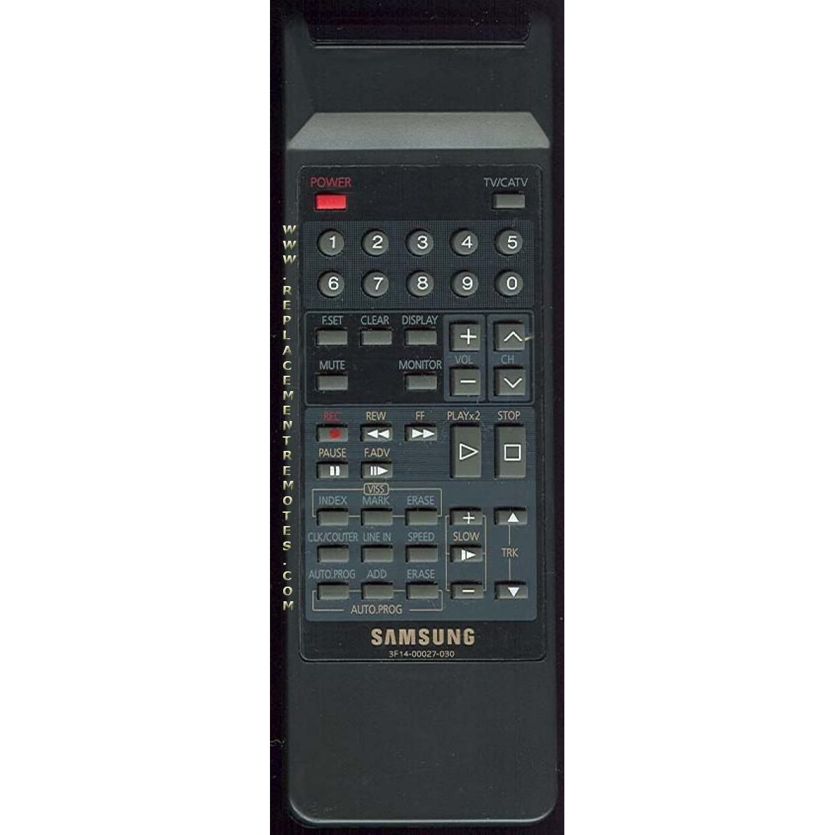 Samsung 3F1400027030 TV/VCR Remote Control