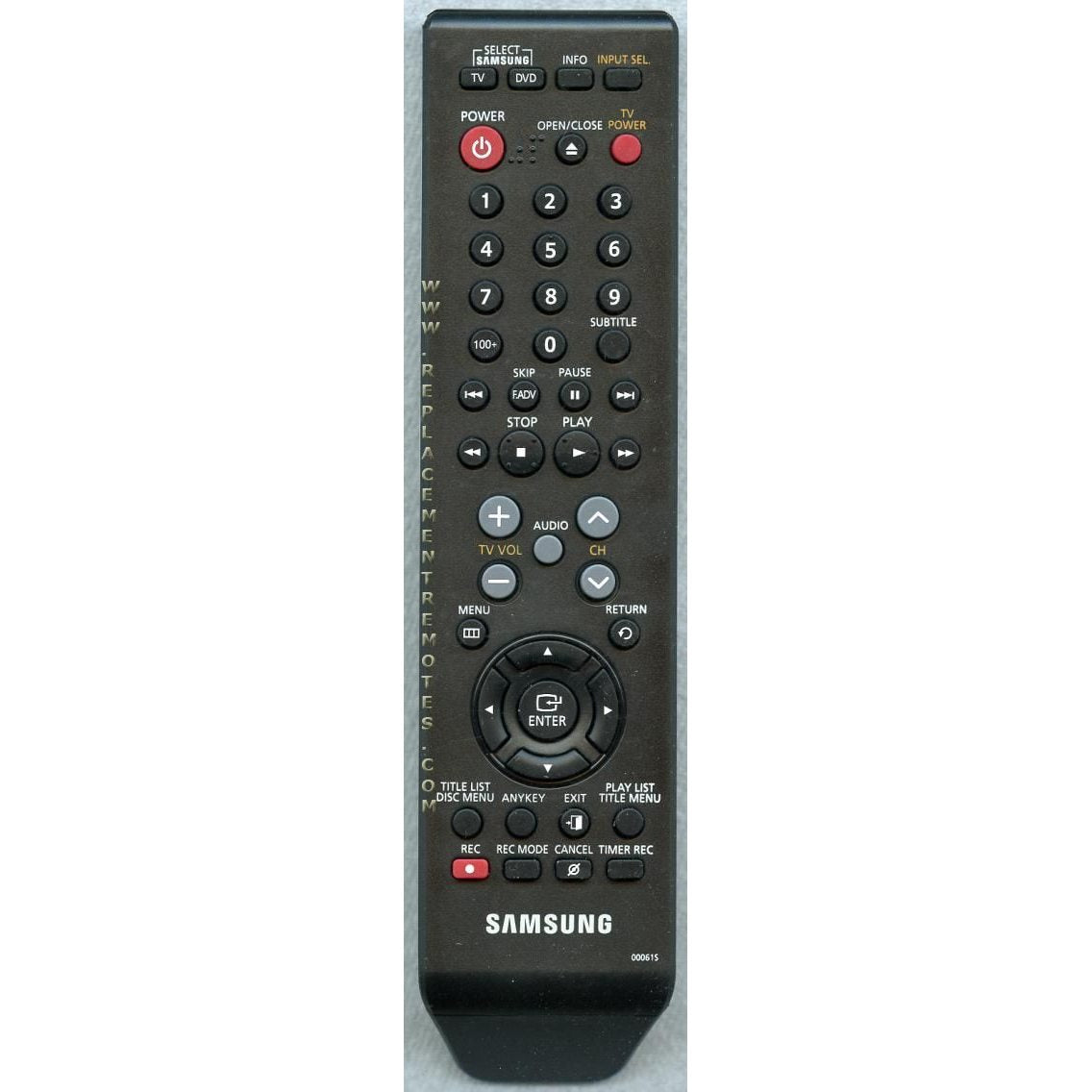 Samsung AK5900061S DVD/VCR Remote Control