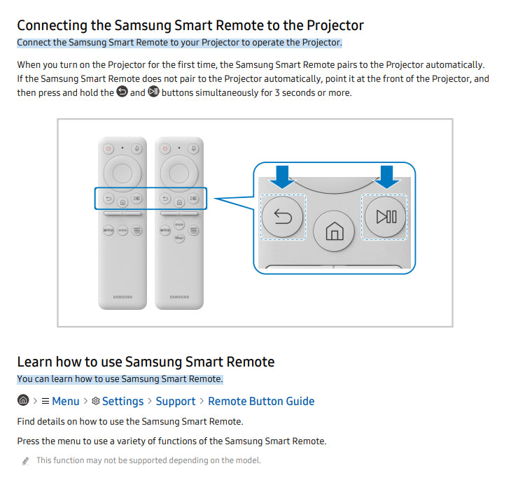 Télécommande pour projecteur Samsung BN5900149D