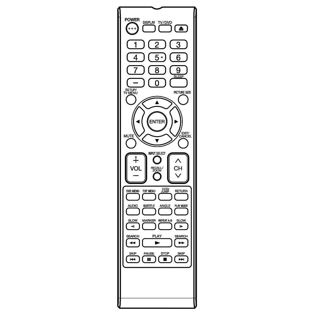 SANSUI 076R0RG011 TV/DVD Remote Control