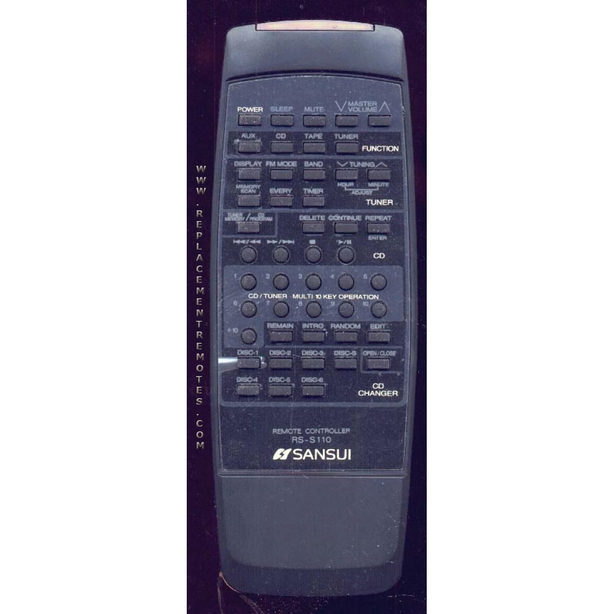 SANSUI RSS110 Audio Remote Control