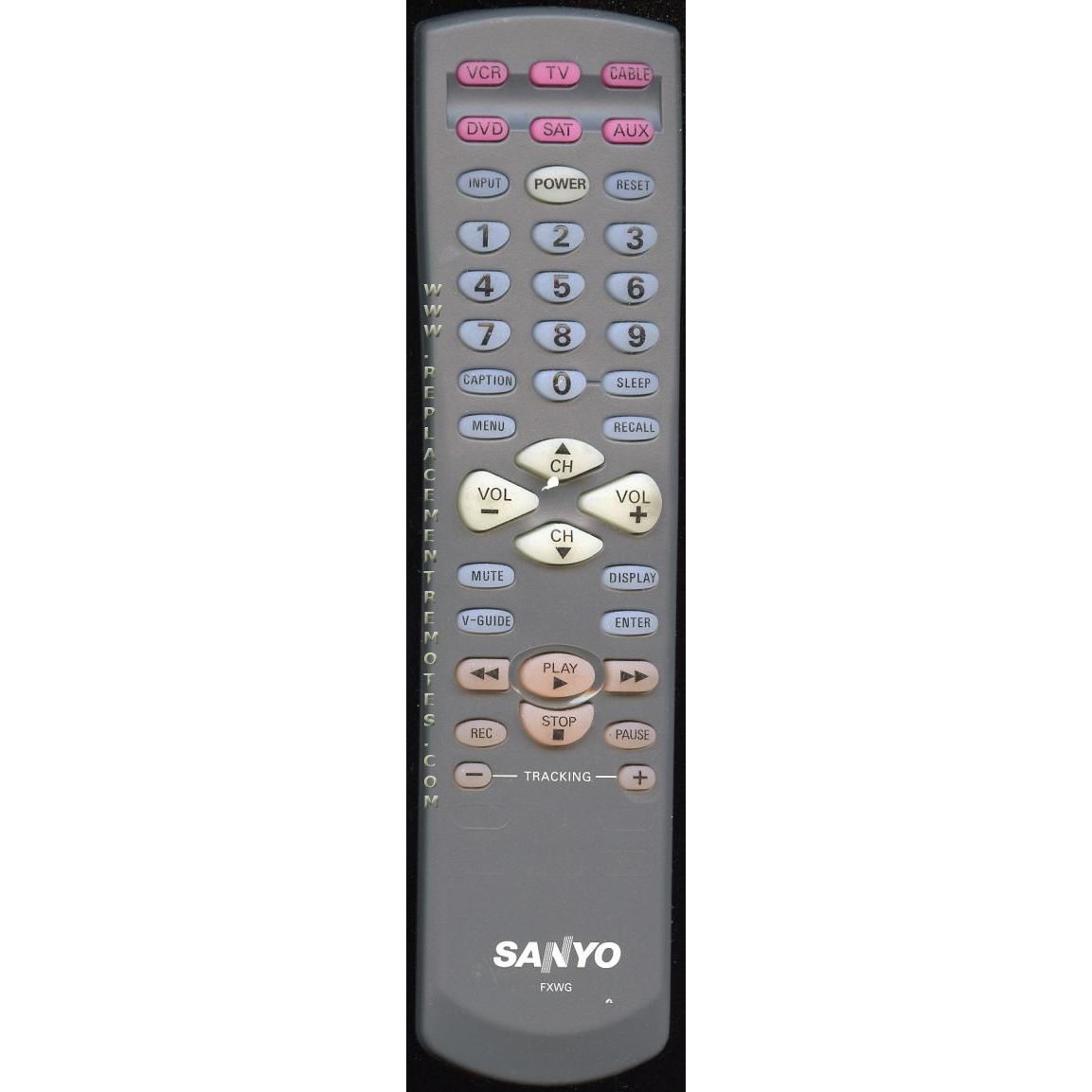 Sanyo FXWG TV Remote Control