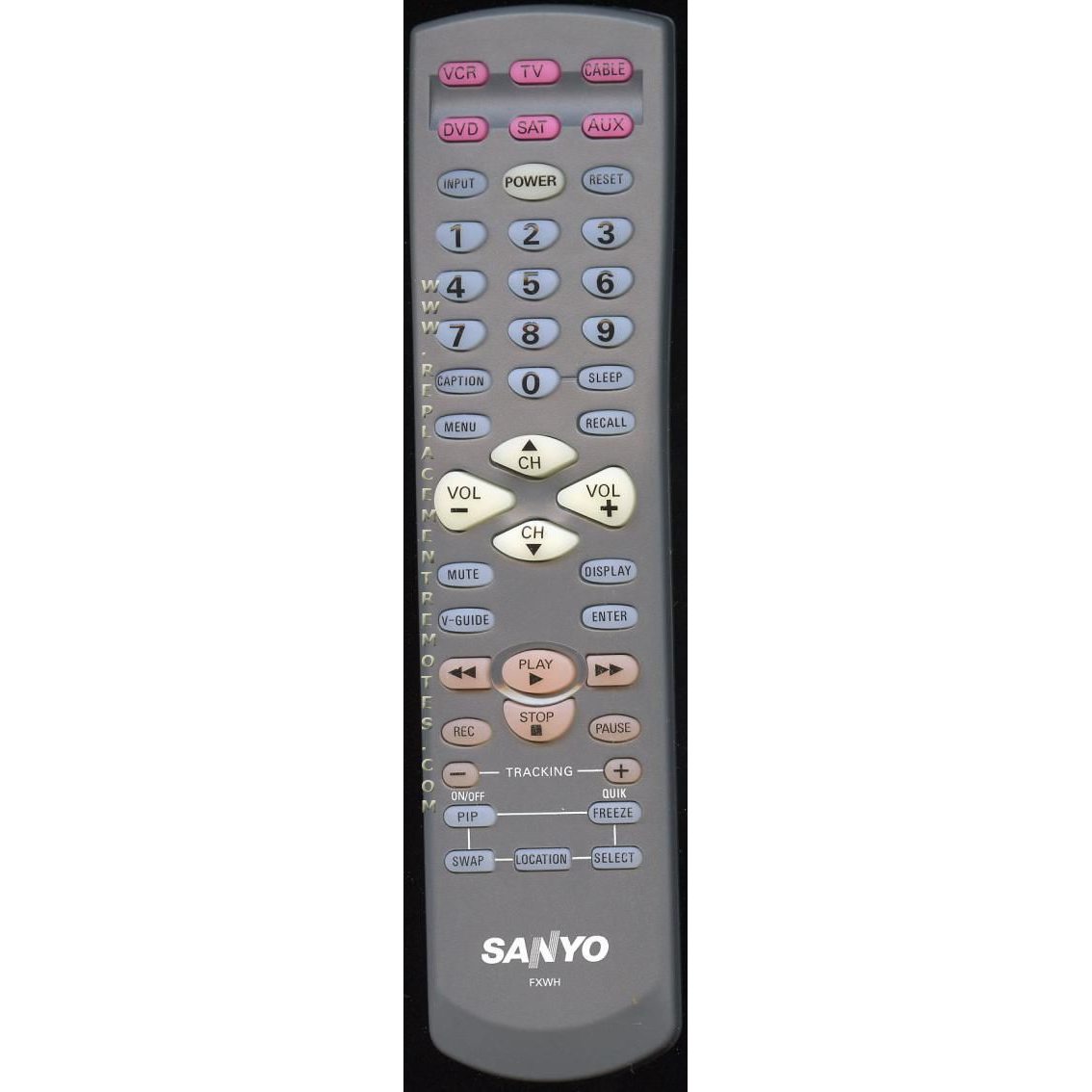 Sanyo FXWH TV Remote Control