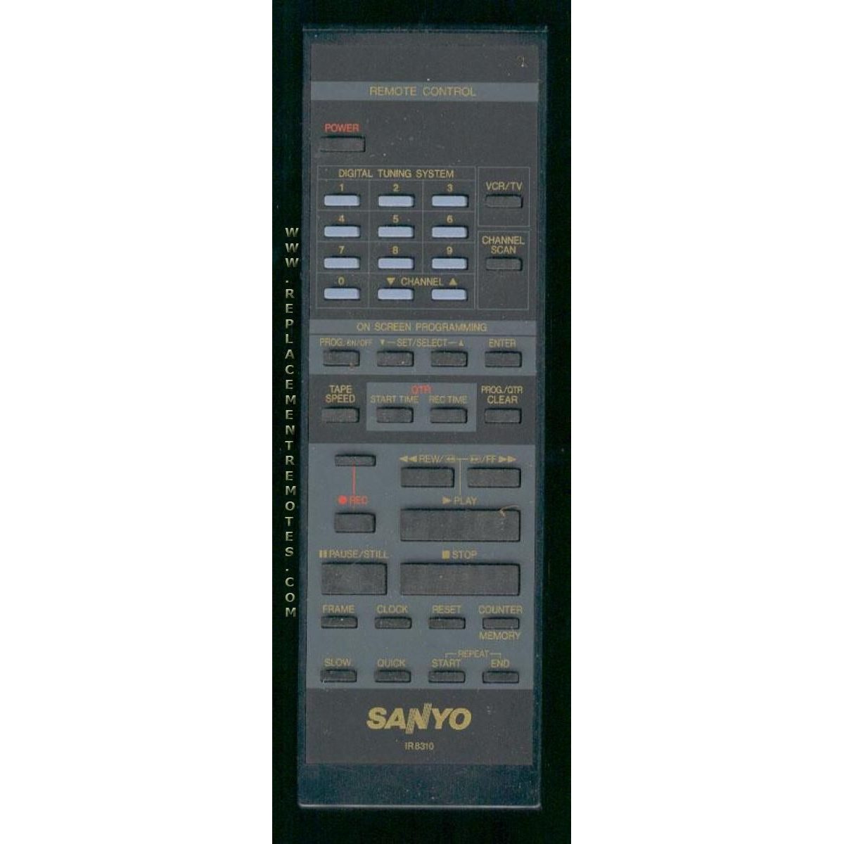 Sanyo IR8310 VCR Remote Control