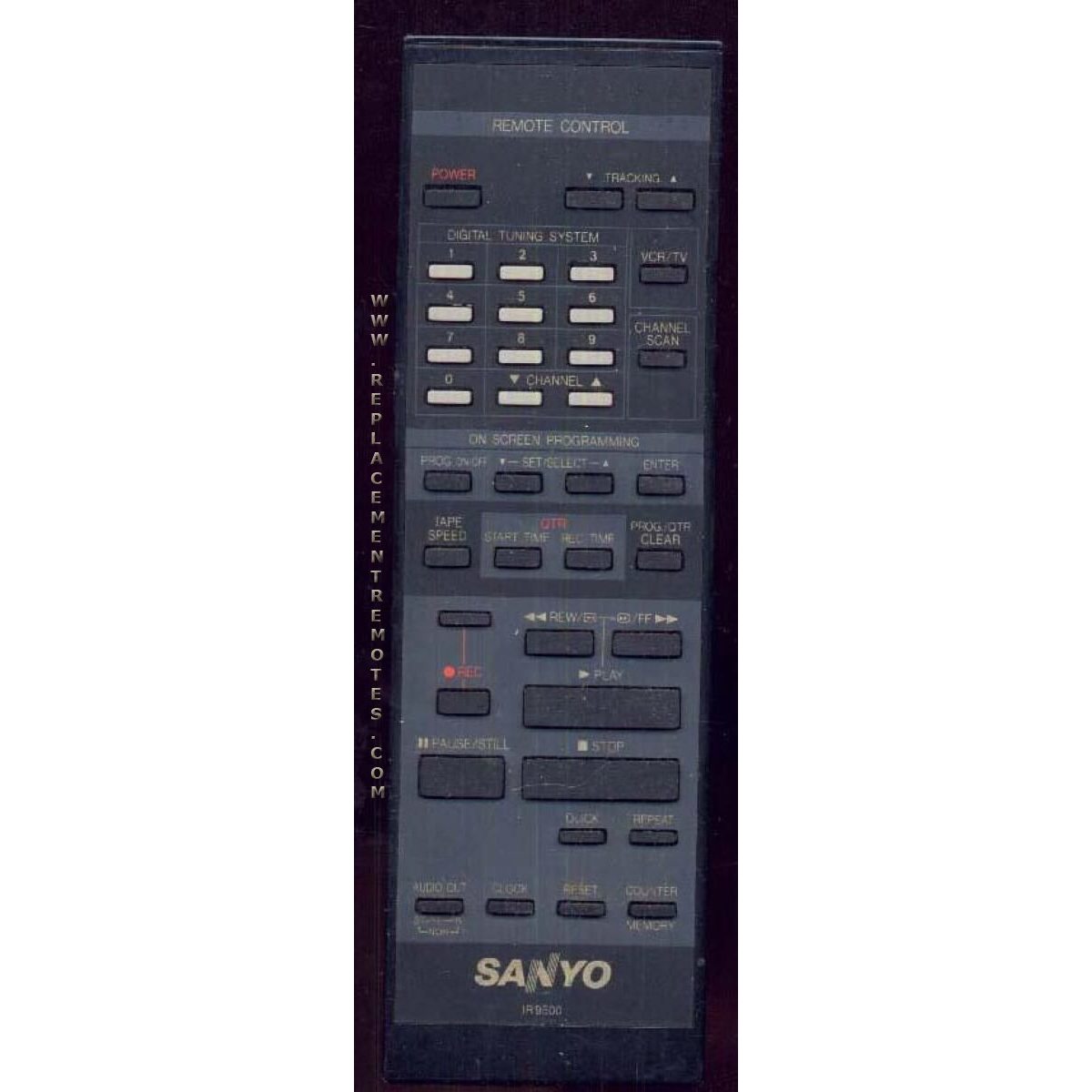 Sanyo IR9500 VCR Remote Control