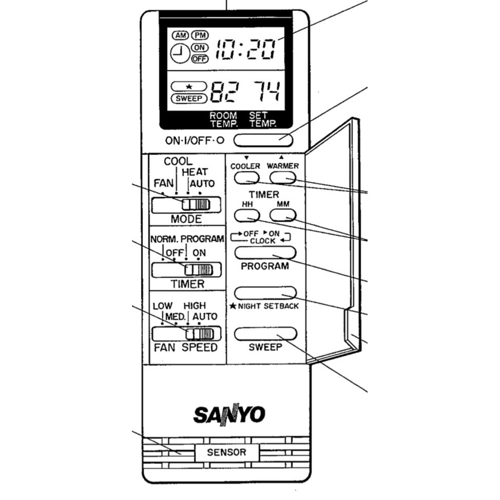 Sanyo KHS0922 Air Conditioner Remote Control