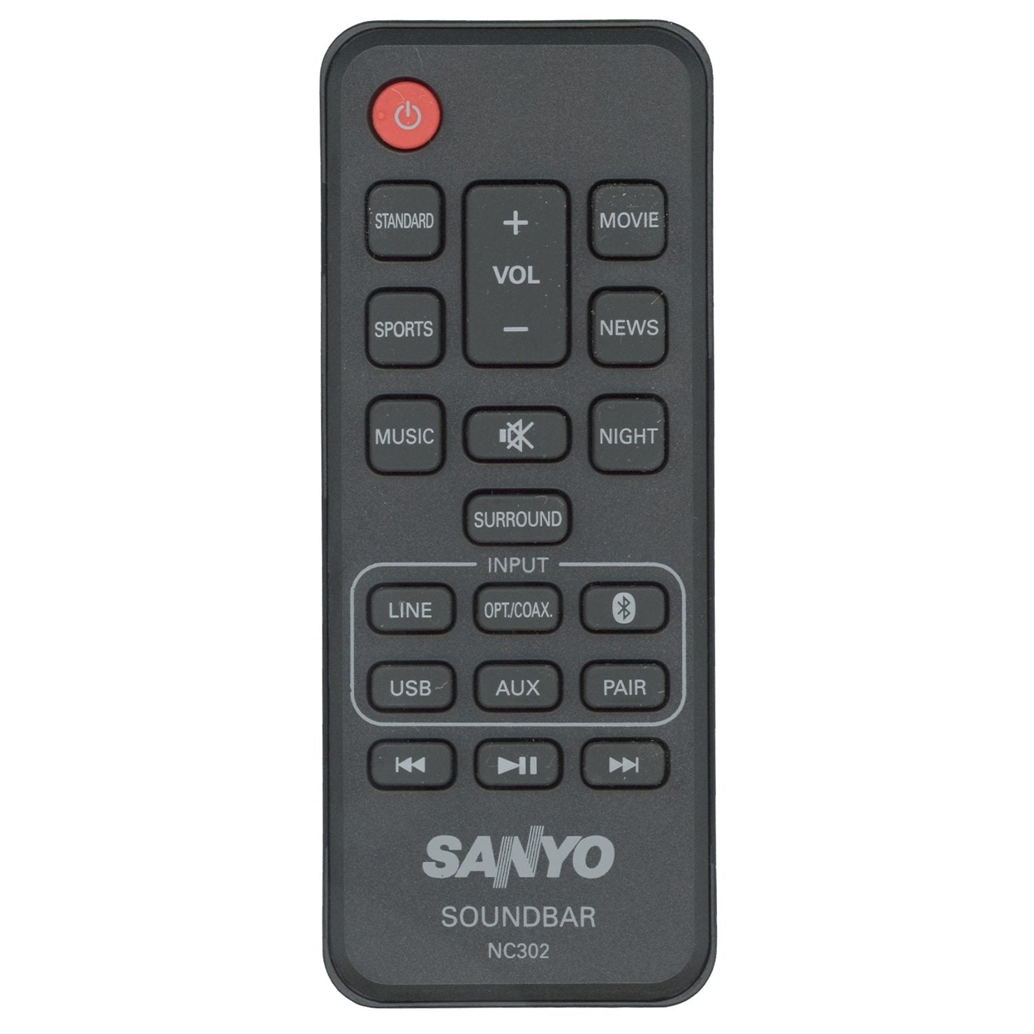 Sanyo NC302 Sound Bar Remote Control