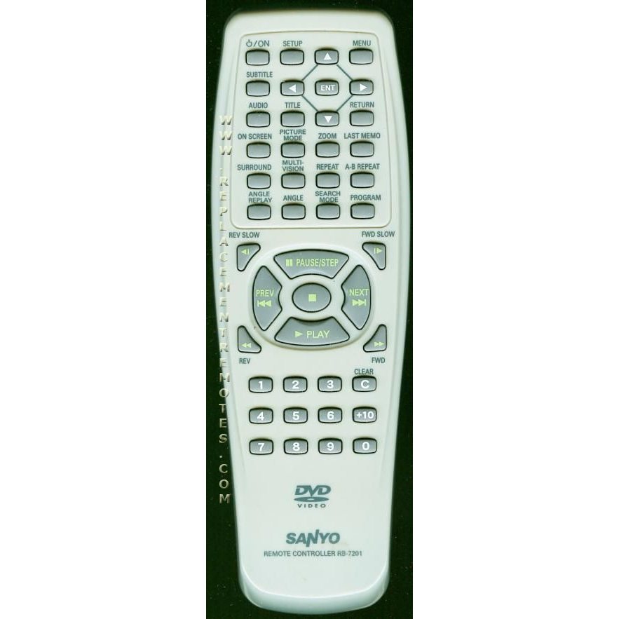 Sanyo RB7201 DVD Remote Control