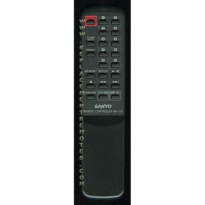 Sanyo RBD3 Audio Remote Control