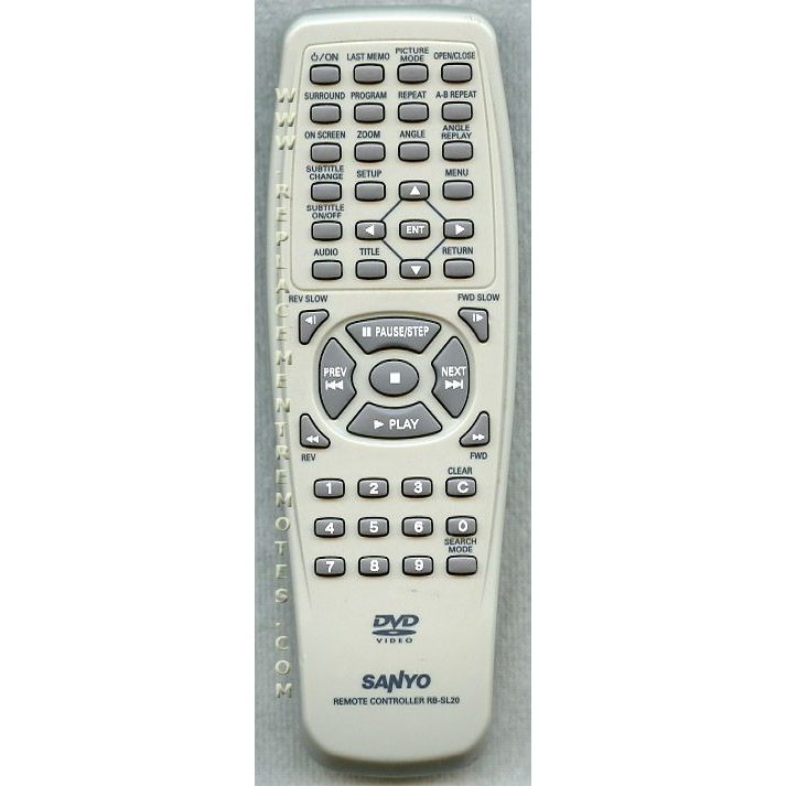 Sanyo RBSL20 DVD Remote Control