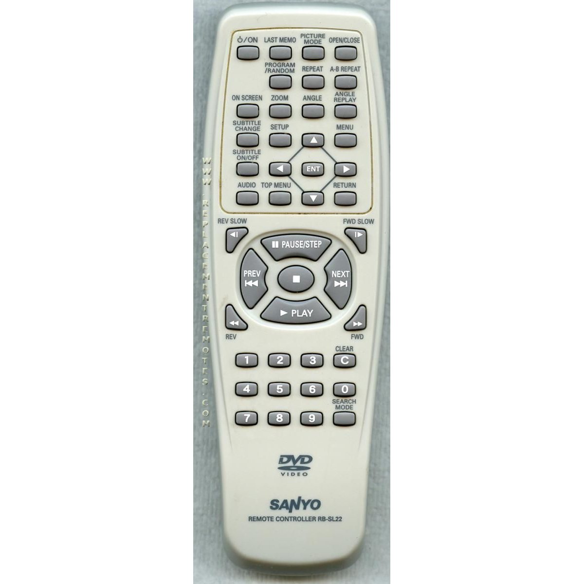 Sanyo RBSL22 DVD Remote Control