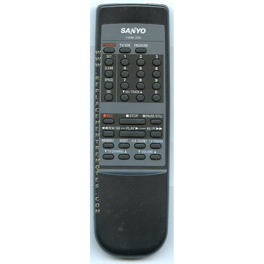 Sanyo VWM230 VCR Remote Control