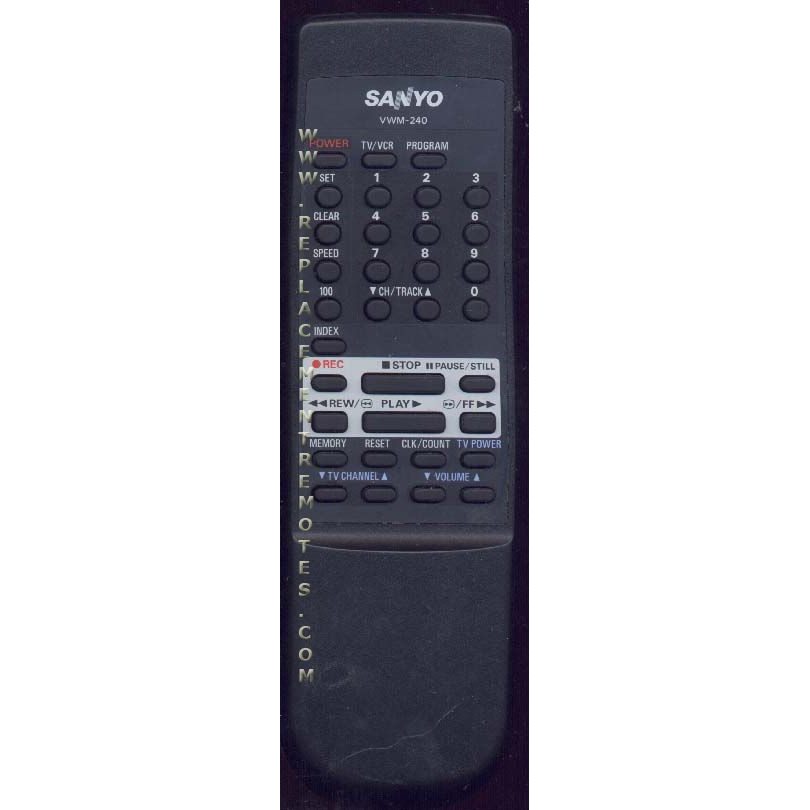 Sanyo VWM240 VCR Remote Control