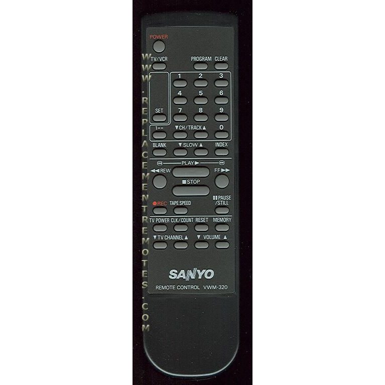 Sanyo VWM320 VCR Remote Control