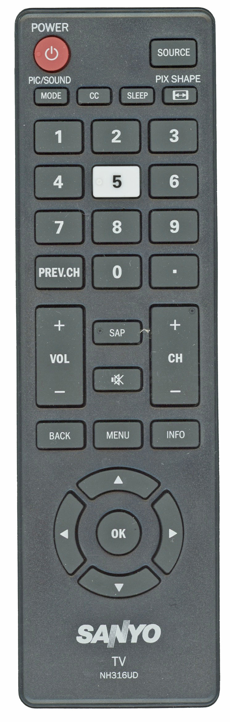 Sanyo NH316UD TV Remote Control