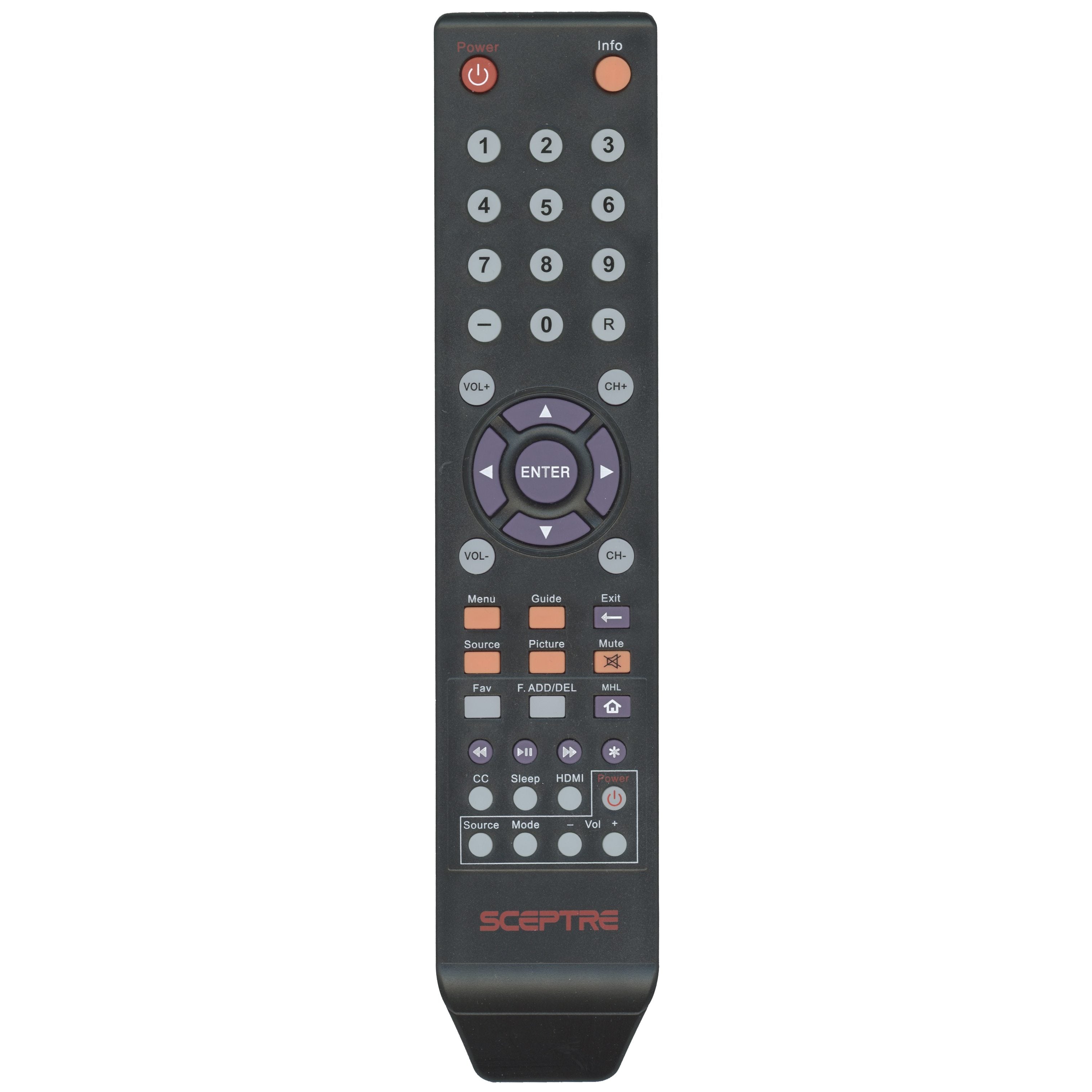 Sceptre 142020479999K TV Remote Control