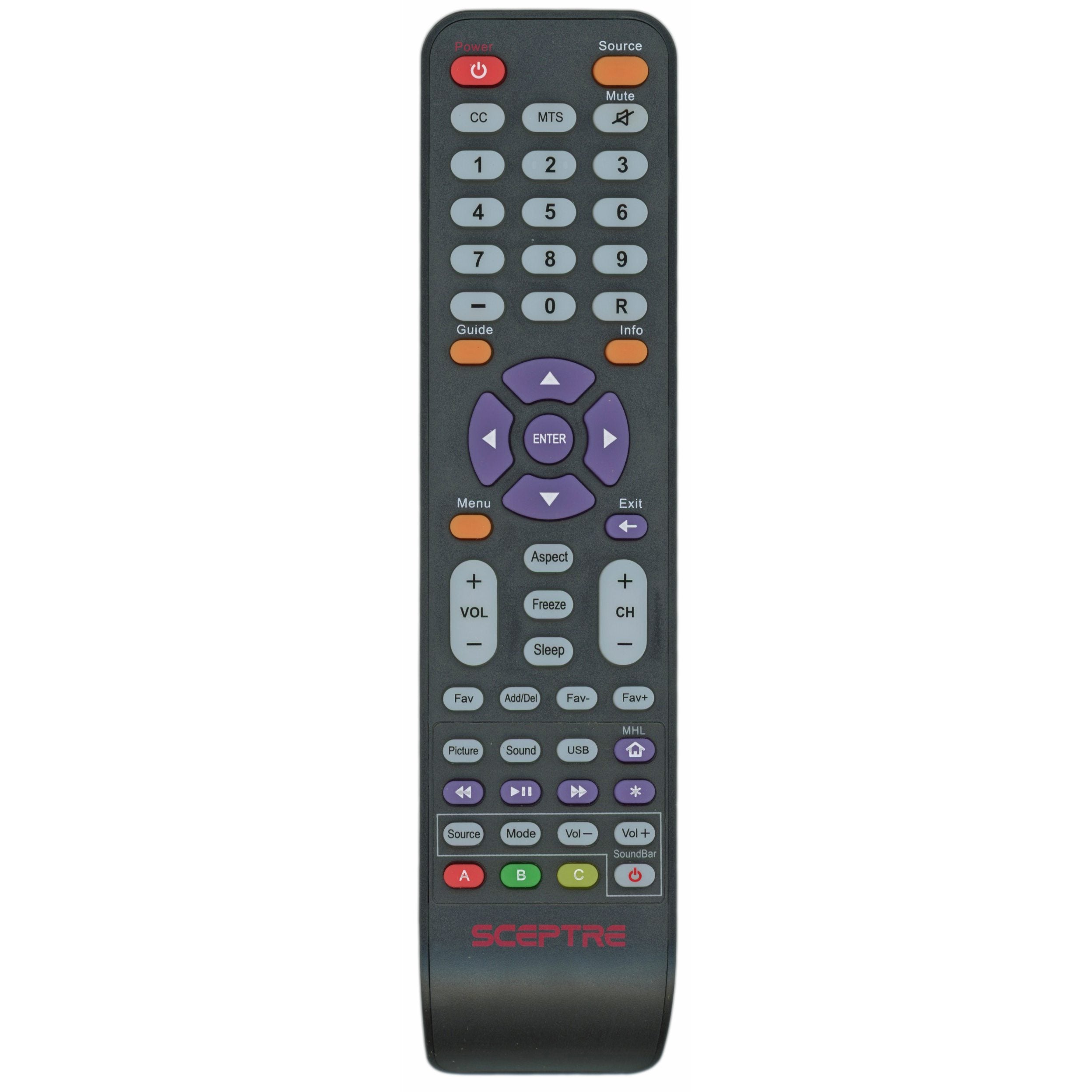 Sceptre 142021270009C TV Remote Control