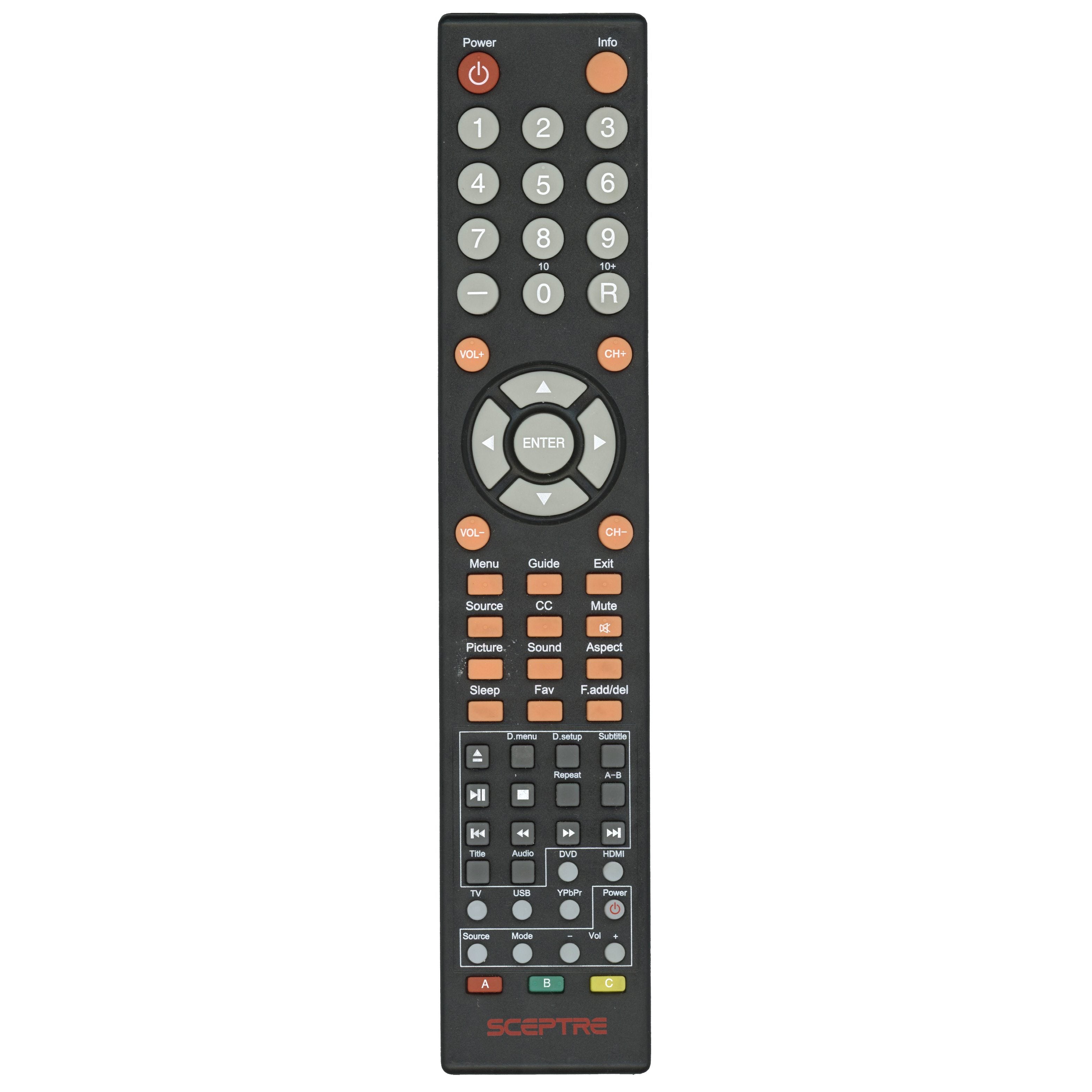 Sceptre 8142026670002C TV/DVD Remote Control