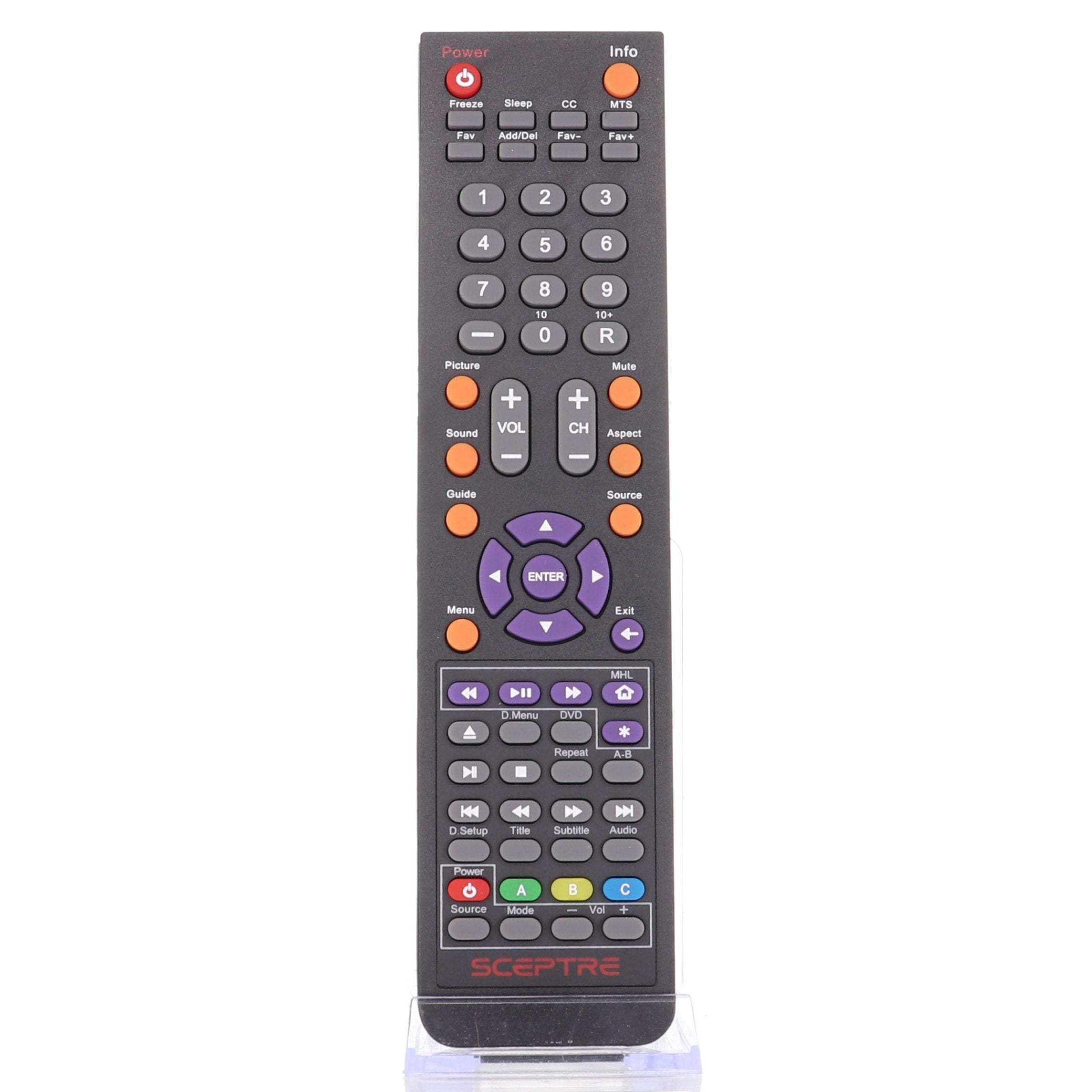 Sceptre E165BDREM TV/DVD Remote Control