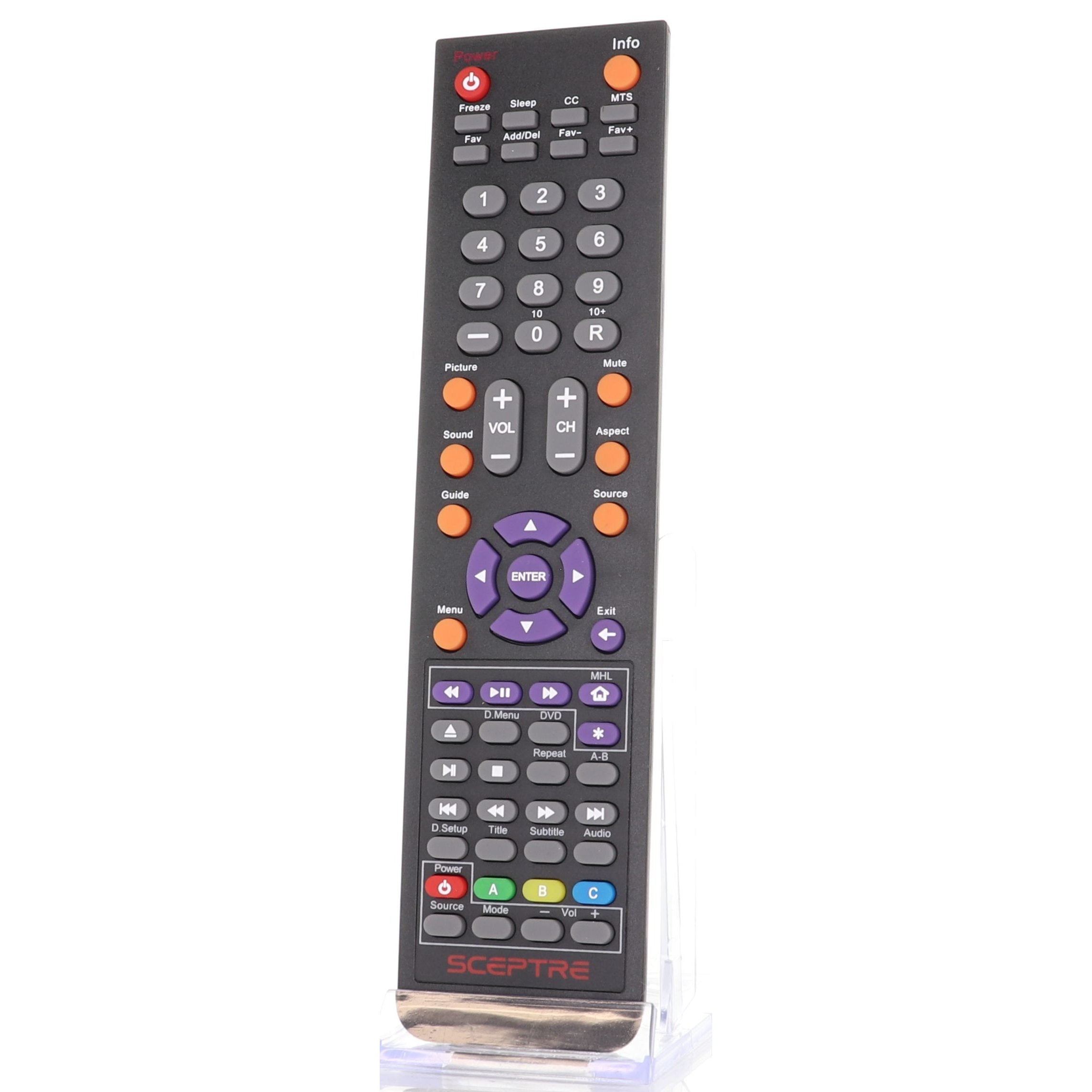 Sceptre E165BDREM TV/DVD Remote Control