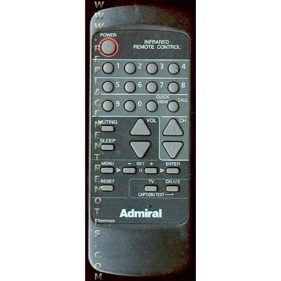 Sharp 076R074220 Admiral TV Remote Control