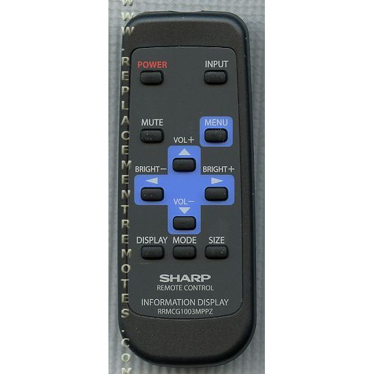 Sharp 0PERRMCG1003M Monitor Remote Control