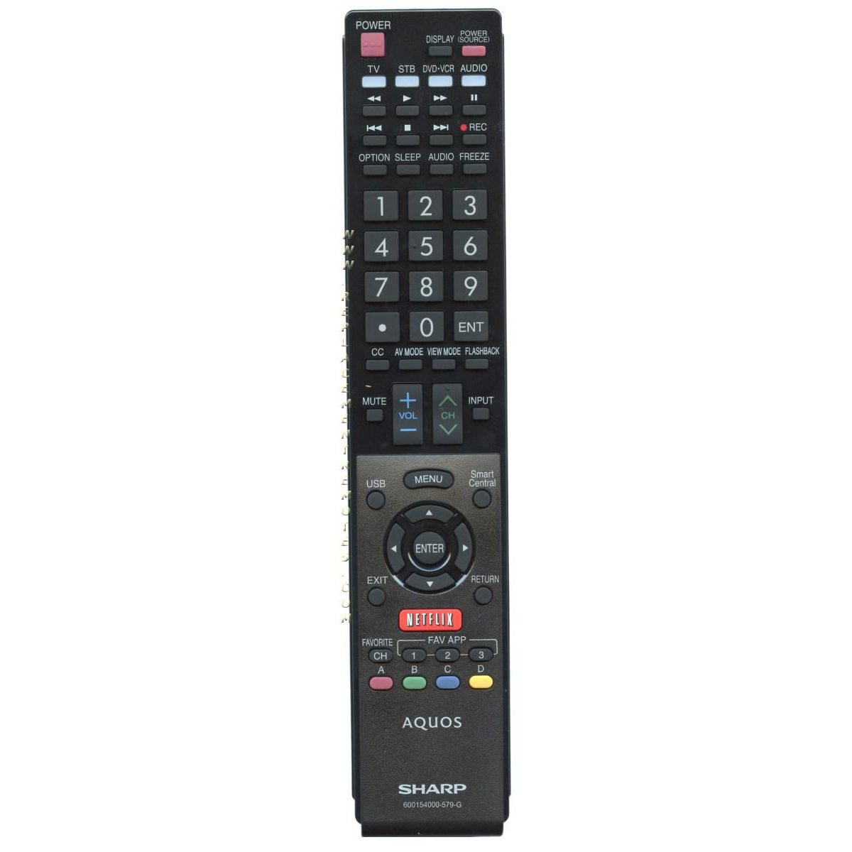 Sharp 600154000579G TV Remote Control