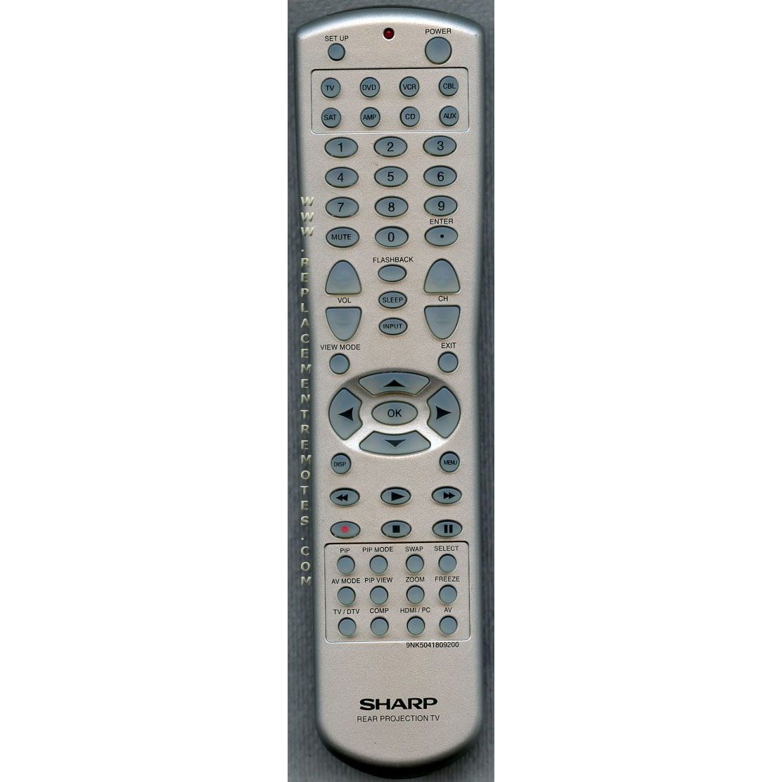 Sharp 9nk5041809200 TV Remote Control