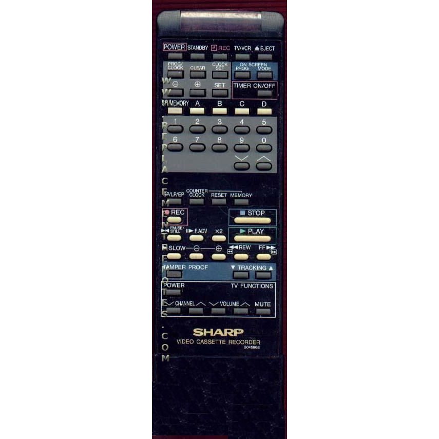 Sharp G0459GESA VCR Remote Control