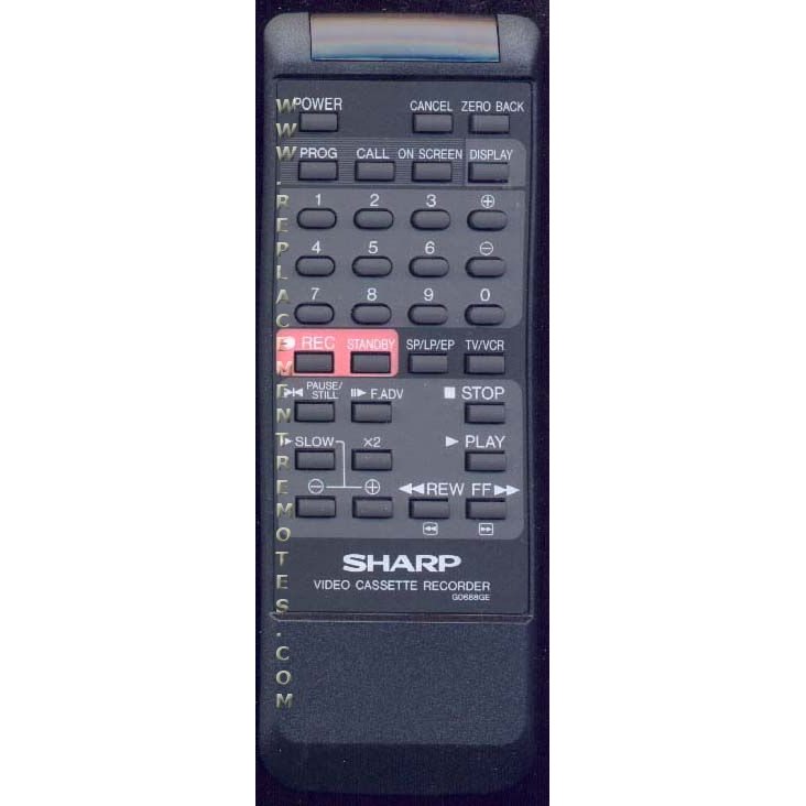 Sharp G0688GE VCR Remote Control