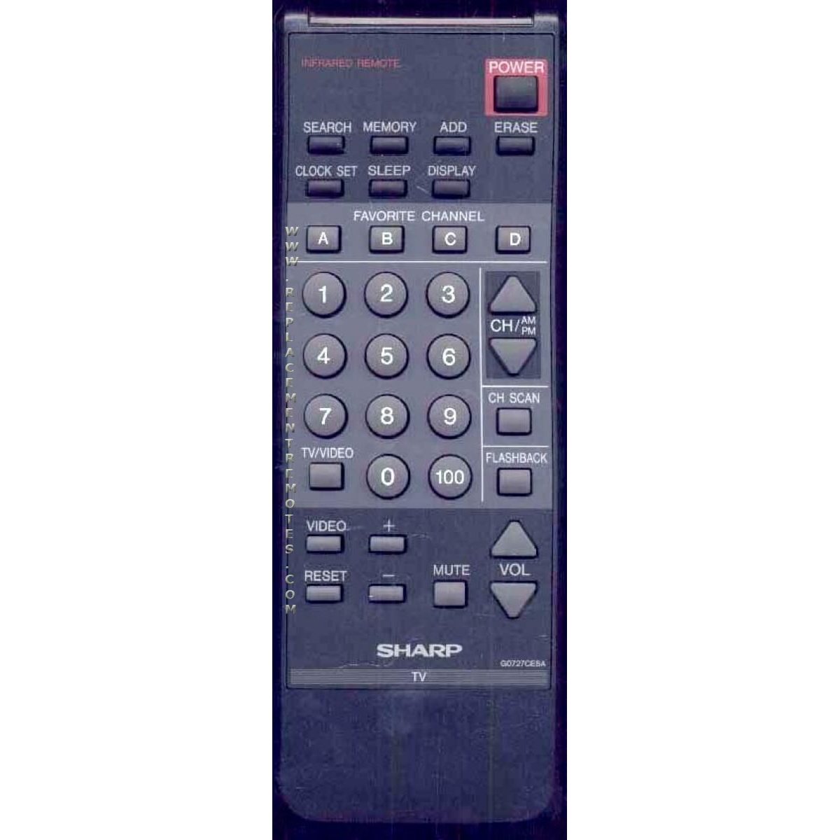 Sharp G0727CESA TV Remote Control