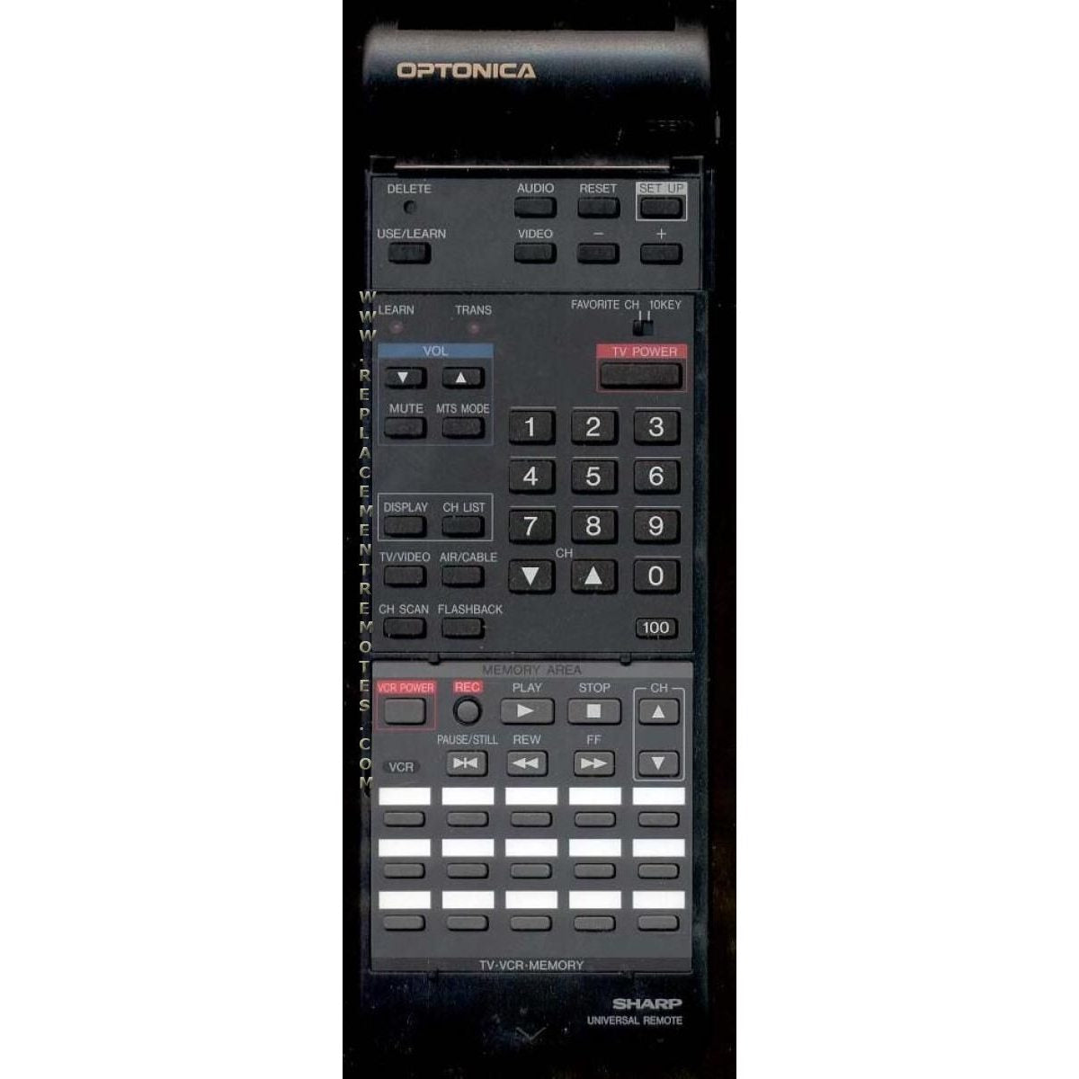 Sharp G0736SA TV/VCR Remote Control