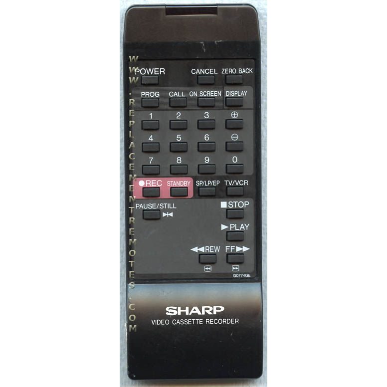 Sharp G0774GE VCR Remote Control