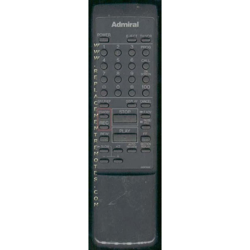 Sharp G0974GE Admiral VCR Remote Control