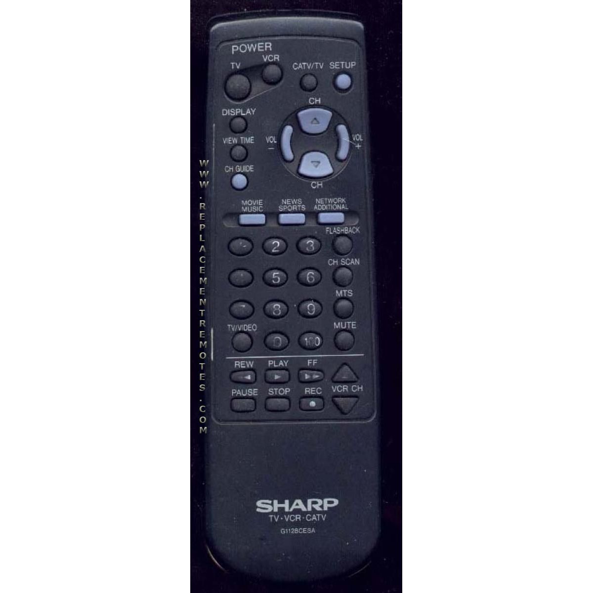 Sharp G1128CESA TV/VCR Remote Control