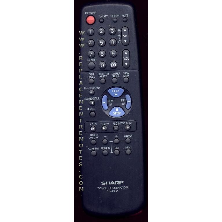 Sharp G1144PESA TV/VCR Remote Control