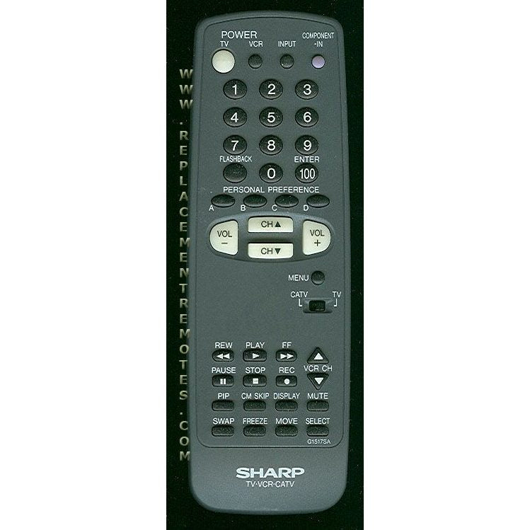 Sharp G1517SA TV/VCR Remote Control