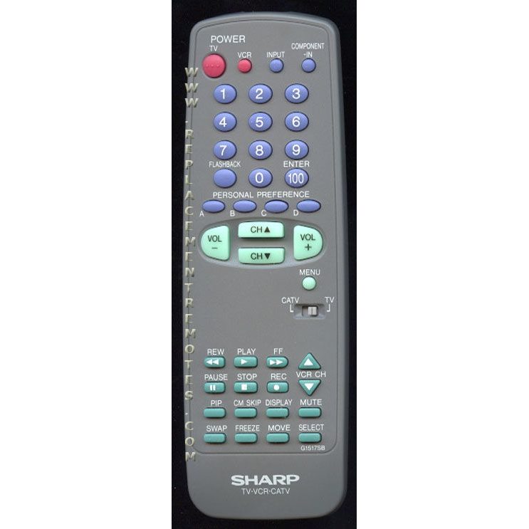 Sharp G1517SB TV/VCR Remote Control