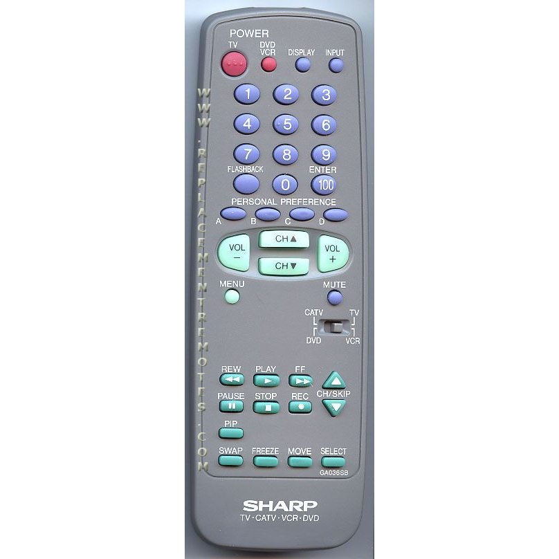 Sharp GA036SB TV Remote Control