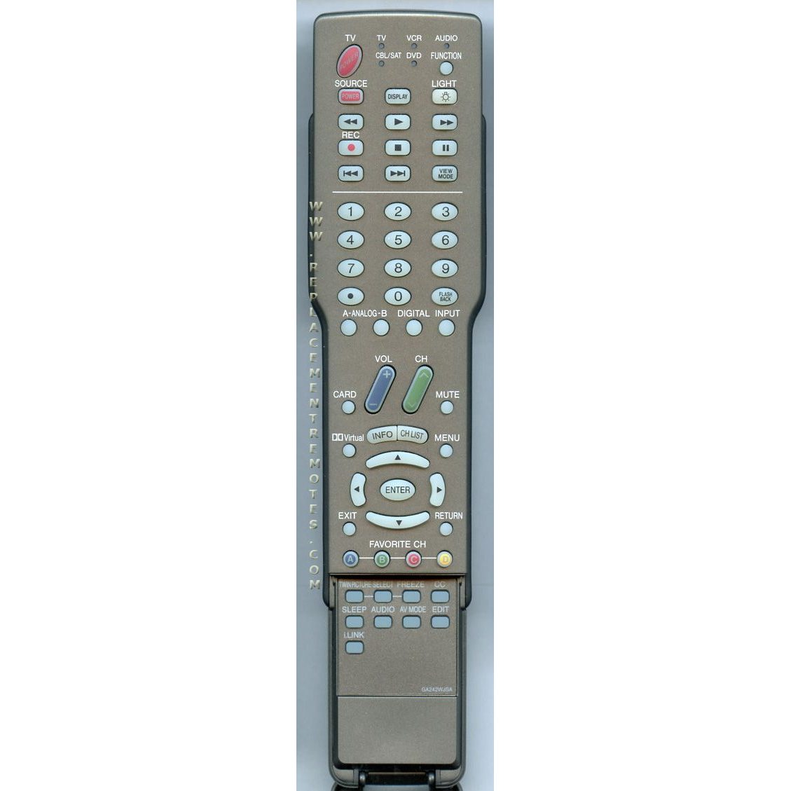 Sharp GA242WJSA TV Remote Control