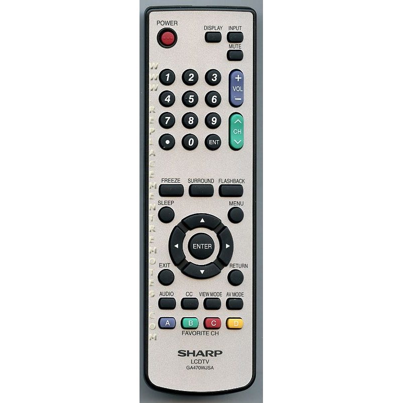 Sharp GA470WJSA TV Remote Control