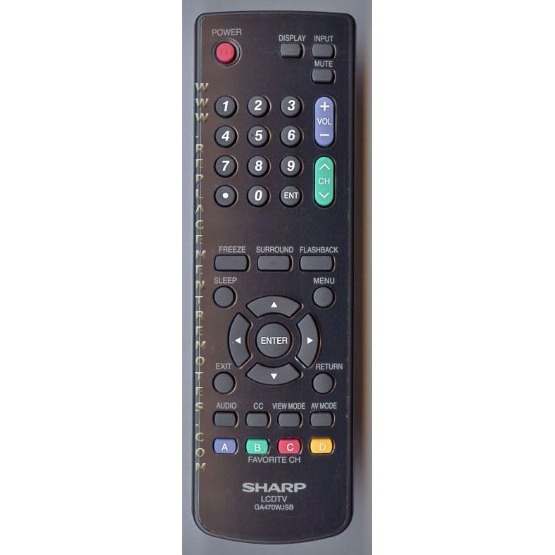 Sharp GA470WJSB TV Remote Control